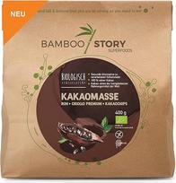 Roh | BAMBOO STORY | Kakavos masė | Kakavos drožlės | Criollo | Peruaniečiai | Ekologiška | 400g 100% Pure