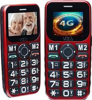 VOCA 4G telefonas su dideliais mygtukais senjorams | Atrakintas 4G LTE | Sustiprintas garsumas | SOS mygtukas | Greitasis rinkimas | Didelis skaičių ekranas | Didelis mygtukas | Patvarus | V141 (Raudona)