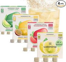 Waterdrop® Microdrink Tropical Mix, 48 Waterdrop lašelių kubeliai, 4 vaisių rūšys, įskaitant ledinę arbatą su citrina, gėrimų milteliai be cukraus, vandens skonis, mažai kalorijų ir vertingų vitaminų