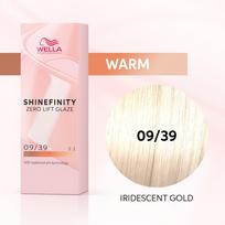 Wella SHINEFINITY Zero Lift Glaze - Geliniai plaukų dažai 09/39, 60 ml