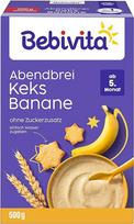 "Bebivita" pieniška košė be pridėtinio cukraus "Evening Porridge Biscuit Banana", 500 g, 4 vnt. (4 x 500 g)