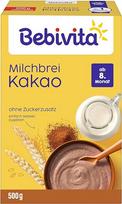 "Bebivita" pieno košė su kakava (4 x 500 g), nuo 8 mėn., be pridėtinio cukraus, gerai prisotinta