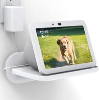 "HomeMount" sieninis laikiklis "Nest Hub Max/Echo Show 8" - garsiakalbių lentyna, suderinama su išmaniaisiais namų įrenginiais, tvirta sieninė lentyna garsiakalbių priedams (balta)