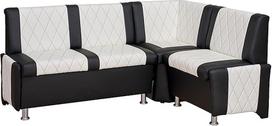 "Rodnik Polin" kampinis suoliukas, dirbtinės odos arba audinio suoliukas su daiktadėže, 174 x 125 cm (dirbtinė oda, juoda, balta)