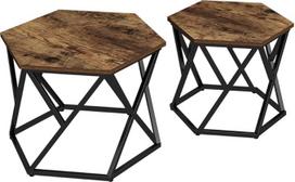 "Vicco" 2 "Fyrk Rustic Oak" kavos staliukų rinkinys 57 x 57 cm