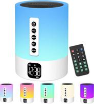 Bluetooth Speaker with Light, White Noise Machine, Light Alarm Clock, Bedside Lamp, Touch Dimmable with Alarm Clock, Gifts for Girls, Boys, Children, Teenagers, Women, Gift Ideas, Cool Things
