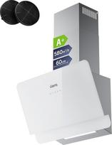 CIARRA CBCS6765C A+ Bepakopis gartraukis 60 cm kampinis gartraukis Recirkuliacija 580 m³/h su CBCF055 aktyvintos anglies filtru 3 galios lygiai Valdymas lietimu Sieninis ištraukiamasis gartraukis virtuvėms Nerūdijantis