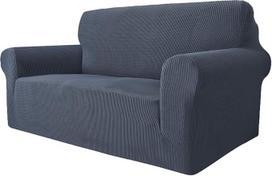 GRIFEMA Aukštos tempimo sofos dangtelis 2 vietų sofa mesti Žakardas Elastinis sofos dangtelis gyvenamasis kambarys Apsauga šunims augintiniams Pilka