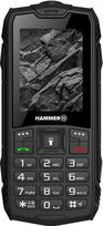 Hammer H Rock Mobile Phone without Contract, 2.4 Inch Colour Display, Robust, Mega Battery 1800 mAh, (IP68), Shockproof, Construction Site Buttons, Torch, Dual SIM, Button Mobile Phone - Black