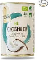 ONE NATURE ekologiškas ekologiškas kokosų pienas 6 x 400 g pakuotė