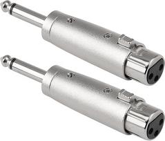 QTMMC 2vnt XLR į Jack Mono adapteris Profesionalus 6.35mm 1/4" mono vyriškos lyties į 3 kontaktų XLR moteriškos lyties lizdo kabelio jungties adapteris Stereofoninis garso mikrofono adapteris Keitiklis jungtis