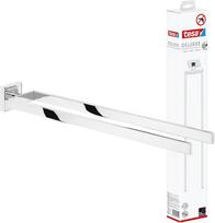 tesa DELUXXE Vonios rankšluosčių džiovintuvas su 2 rankenomis Chromuotas, atsparus rūdims, skirtas montuoti ant sienos be gręžimo, su klijais 72 mm x 50 mm x 450 mm
