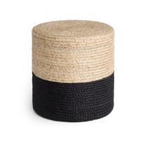 Juodos spalvos/natūralios spalvos pufas Juta Gold Black – Hanse Home