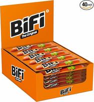 "BiFi Original Salami Sticks" - 40 lazdelių (40 x 20 g) - dešrelių užkandis - ore džiovintos mėsos ir dešrelių pakuotė - saliamis su pipirais, kalendromis ir česnakais - ideali užkandžių dėžutė - dešrelių pakuotė