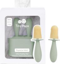 ezpz "Tiny Pops" (2 pakuotės) - silikoninė ledinukų forma mažiems vaikams - lengva suimti kūdikiams - galima plauti indaplovėje - 4 mėn. + (šalavijas)