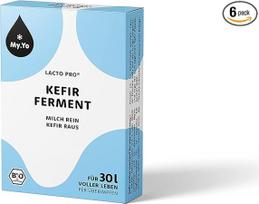 My.Yo Organic Kefirferment Lacto Pro - 6 x 5 g - startinės kultūros 30 l naminio kefyro - be grybelių - sertifikuota DE-ÖKO-013