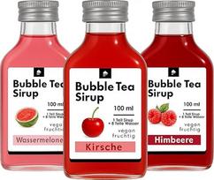 ONHA Bubble Tea Sirupas - 3 vnt. - Intensyvaus vaisių skonio - vyšnių, aviečių, arbūzo gėrimų sirupas