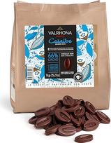 VALRHONA - Maišelis 1 kg Caraïbe 66% - Juodasis šokoladas - Maišelis pupelių - 1 kg