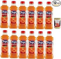 Yoga Succo di Frutta Albicocca, abrikosų vaisiai Vaisių sulčių gėrimas Vaisių skonio PET butelis 12 x 1000 ml Vaisių sulčių + itališka gurmaniška polpa 400 g
