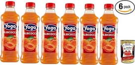Yoga Succo di Frutta Albicocca, abrikosų vaisiai Vaisių sulčių gėrimas Vaisių skonio PET butelis 6 x 1000 ml vaisių sulčių + itališka gurmaniška polpa 400 g