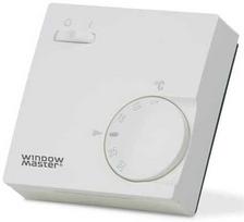WINDOWMASTER kambario termostatas WLA 110 0001 jungiamas tiesiai prie WUC 101/102/160 valdymo blokų ir per WLF 111 sąsają prie WLC 100 valdymo bloko.