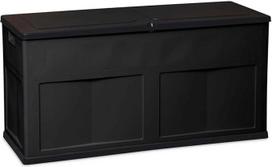 "Avilia" 320 litrų juodos spalvos sodo įrankių laikymo dėžė "Heavy Duty" dervos medienos plokštės 119 x 46 x 60 cm