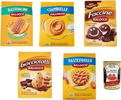 "Balocco" bandomoji pakuotė Sausainiai pusryčiams 5 x 700 g Sausainiai Sausainiai Pyragas + Itališka gurmaniška Polpa 400 g