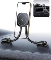 "Baseus C03s" mobiliojo telefono laikiklis automobilyje su magnetu, magnetinis "Magsafe" mobiliojo telefono laikiklis automobilyje su 2 lanksčiomis rankenomis, universalus telefono laikiklis automobilyje 20N, suderinamas su "iPhone Samsung