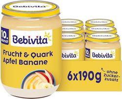 "Bebivita" vaisiai ir jogurtas / varškė "Duo Apple Banana" / varškė 190 g, 6 vnt. (6 x 190 g)