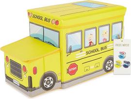 "Bieco" sulankstoma saugojimo dėžė su sėdynės suoleliu saugykla su dangčiu ir paminkštintu mokykliniu autobusu
