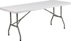 "Flash Furniture" 30''W x 72''L granito baltos spalvos plastikinis sulankstomas stalas