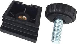 "Flyshop" 4 rinkiniai M8 sriegio reguliuojamo aukščio nuo 15 mm iki 25 mm baldų lyginimo kojelės stalui ir kėdei 38*38 mm, juodos spalvos Patikrinti