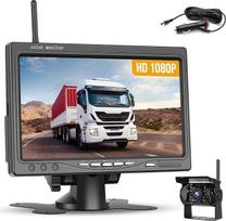 "Hikity" atbulinės eigos kameros belaidis rinkinys su BSD automobilio kamera 7 colių HD 1080P monitoriaus belaidė parkavimo pagalba su IP68 vandeniui atsparia naktinio matymo belaidė atbulinės eigos kamera, skirta sunkvežimiams, furgonams, namams ant ratų