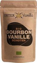 "InterVanilla" ekologiškos Burbono vanilės pupelės, 6 vanilės ankščių pakuotė, 12-13 cm, Aukščiausios A kokybės Burbono vanilės ankštys iš Madagaskaro