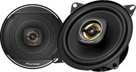 "Pioneer" TS-A1081F 10 cm dvipusio koaksialinio garsiakalbio 2 garsiakalbių komplektas (230 W maksimali galia 50 W sinusoidė) Galingas garsas Didelis efektyvumas 43 mm montavimo gylis 106 mm įleistinė išpjova su tinkleliu