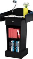 "Simple Lecterns" nešiojamojo kompiuterio stovas su atviru laikymo podiumu, erdviu stalčiumi, nešiojamas stovimas stalas, juodas, 45 x 40 x 110 cm