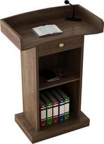 "Simple Lecterns" vidutinio tankio medienos plaušų plokštės modernus nešiojamojo kompiuterio stalas su atviru laikymo podiumu, erdviu stalčiumi, podiumo stovu, 60 x 42 x 120 cm, stovimas stalas (W 60 x 42 x 120 cm)