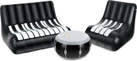 "Stagecaptain IF-Set" pripučiamų poilsio baldų komplektas - PVC sėdynių komplektas, kurį sudaro stalas, kėdė ir sofa - idealiai tinka festivaliams, stovyklavimui, sodui, repeticijų kambariui ar svetainei