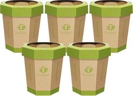 5 kartoninių šiukšliadėžių pakuotė (12 l) Daugkartinio naudojimo, sulankstomos, perdirbamos, be plastiko, šiukšlių krepšys ir avarinis tualetas vaikams lauke, maža šiukšliadėžė biure, vaikų kambaryje berniukams / mergaitėms ir kt.