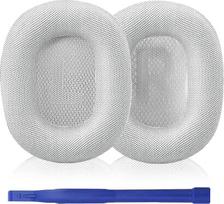 Aiivioll Earpads for Airpods Max Headphones Replacement Ear Pads Protein Leather Memory Foam Ear Pads (Silver White)