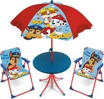 ARDITEX Nickelodeon-Patrol PW16153 Stalo komplektas (50 x 50 x 48 cm), 2 kėdės (38 x 32 x 53 cm) ir skėtis (skersmuo 110 cm)