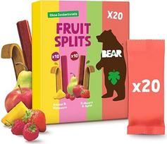 BEAR vaisių užkandžiai "Mixbox", 100 % natūralūs ingredientai, be pridėtinio cukraus, užkandžiai vaikams ir suaugusiesiems, 20 maišelių x 20 g, 400 g