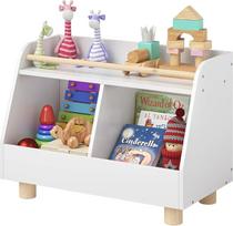 Bellabino Belly Montessori vaikų lentyna, žaislų lentyna, balta/natūrali, su 2 skyriais žaislams, matmenys (V x D x Š): Dydis (cm) 52 x 38 x 72 cm