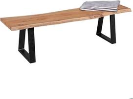 FineBuy FB51969 Valgomojo suolas su medžio kamieno medžiu, 160 x 45 x 40 cm, tvirtas natūralaus medžio virtuvės suolas su dideliu stabilumu, tikro medžio valgomojo suolas su medžio kraštu, medinis suolas