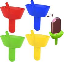 GXGM 4 Stück Tropffrei Eis am Stiel-Halter für Kinder, Silikon Eishalterung für Kinder, Wiederverwendbarer Eis Halter, Eis Tropfschutz für Jungen＆Mädchen, Mehrfarbig