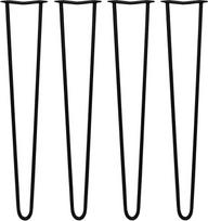 Monster Shop Hairpin kojos rinkinys iš 4 baldų Rašomasis stalas Suoliukas Stalas Kėdė Šoninis stalas 2 dyglys 12mm juodas plienas Apsauga namams Hairpin Gyvenamasis kambarys Biuras Virtuvė Dekoras