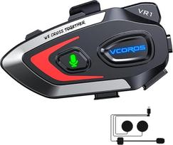 Motociklininko ausinės VR1, motociklo ausinės vienam asmeniui, motociklo ausinės "Bluetooth", atsparios vandeniui IPX6, DSP ir CVC triukšmo slopinimas, motociklo šalmo "Bluetooth" laisvų rankų skambučiams, muzikai