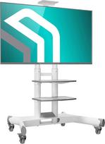 ONKRON televizoriaus stovas, pritaikytas 40-70 colių televizoriui, sveriančiam iki 45,5 kg - reguliuojamas televizoriaus stovo aukštis, maks. 600 x 400 VESA Stand TV Trolley / Professional TV Cart with Wheels White TS1552-W