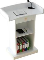 Paprastas "Lecterns" MDF nešiojamojo kompiuterio stalas su erdviu stalčiumi ir 2 atviromis lentynomis 60 x 42 x 120 cm stovimas stalas