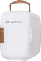 Russell Hobbs RH4CLR1001SCW mini nešiojamasis šaldiklis ir skardinių šildytuvas, skirtas gėrimams, kosmetikai, makiažui, odos priežiūrai AC/DC maitinimo šaltinis Skandinaviško stiliaus baltos spalvos ir medžio efektas, skirtas